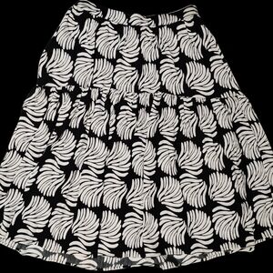 A New Day Black and White Swirl A-Line Skirt